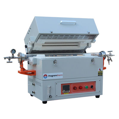 1200C laboratoriumbuisoven met vacuümflangen en kwartsbuis van 60 mm